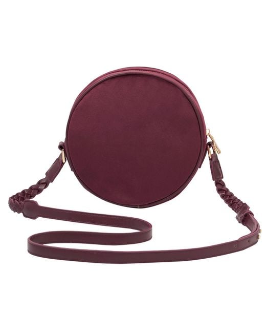 Fable England Mushroom Embroidered Velvet Circle Bag