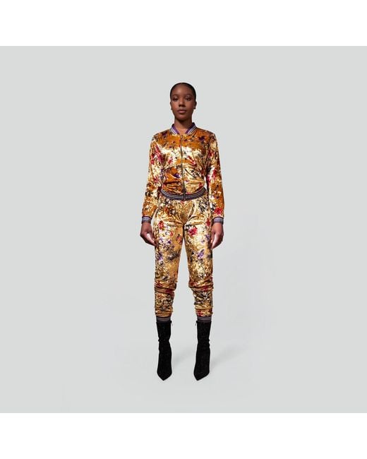 Maui X Lolita Metallic Goddess Floral Velour Tracksuit