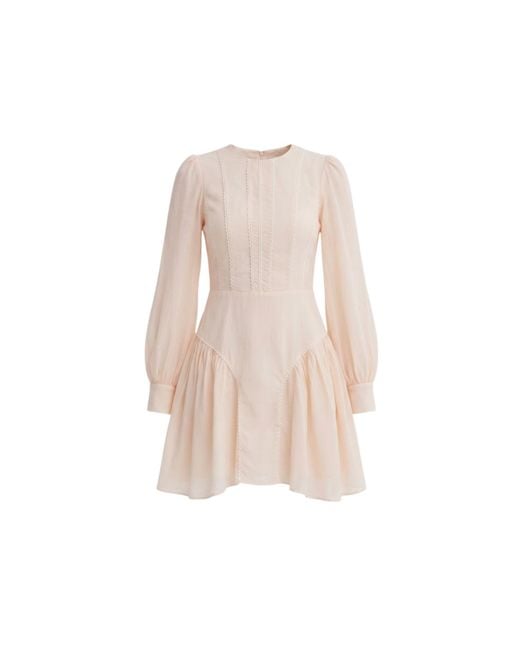 Georgette Pink Neutrals Rosalie Lace Detail Mini Dress