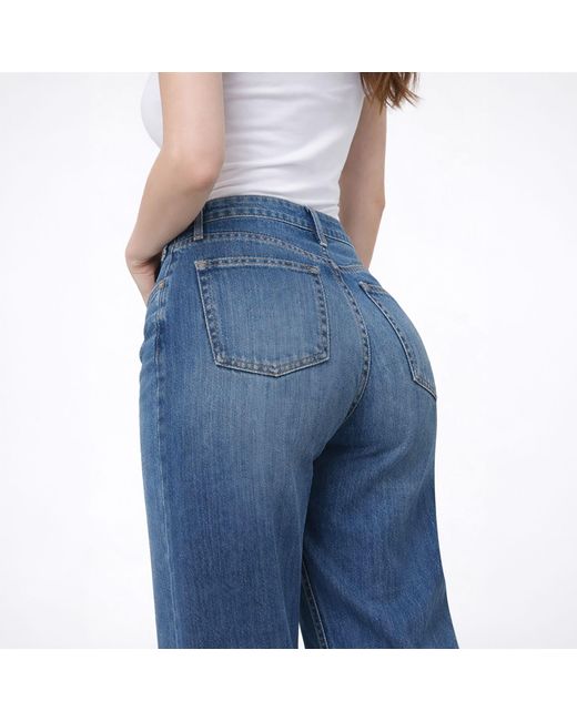 NOEND Blue Kallie Relaxed Curve Jean
