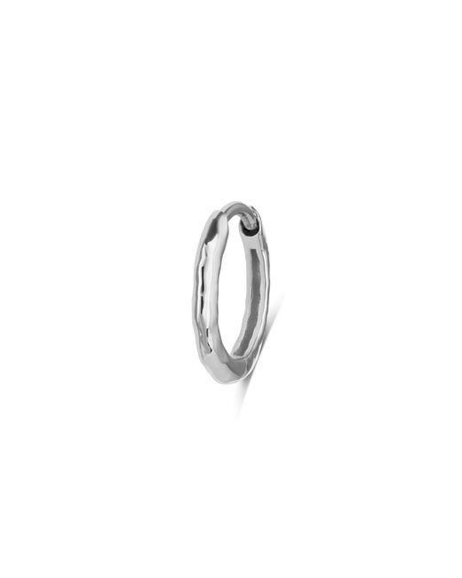 Zohreh Metallic Hammered Huggie Hoop Earring Sterling