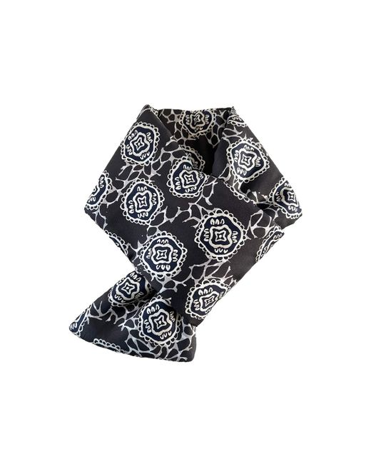Maraethra Black Lace Print Padded Silk Scarf