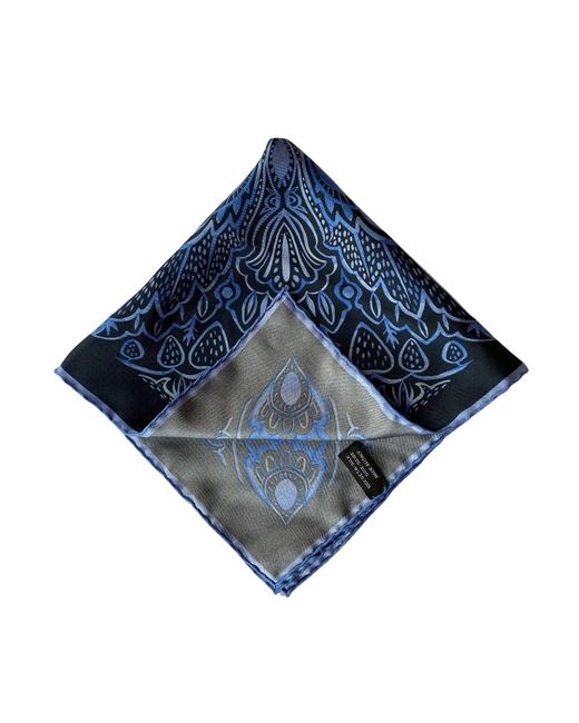 Ralufineart Blue Silk Neckerchief Asymmetric