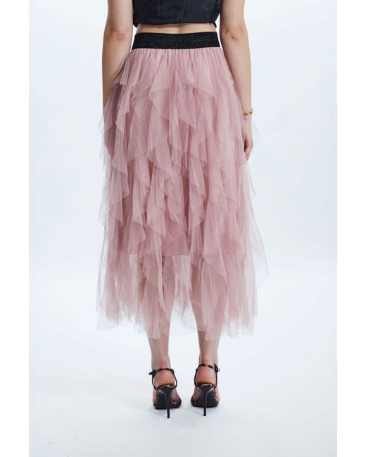 James Lakeland Organza Ruffled Skirt Pink