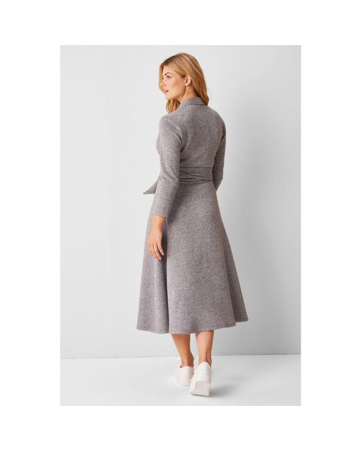 Marianna Déri Gray Knitted Wrap Dress
