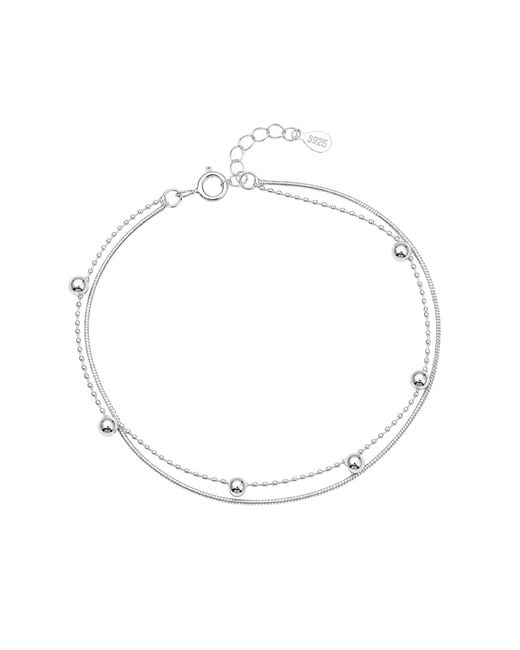 Uchi and Soto Metallic Enso 925 Layered Chain Bracelet