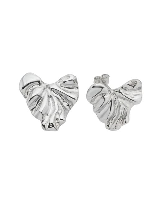 LINYA JEWELLERY Metallic Vory Amorphous Heart Earring