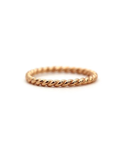 VicStoneNYC Fine Jewelry Metallic Rope Rose Solid Gold Ring By Handmade