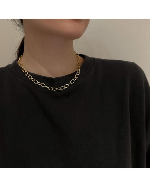 Cote Cache Metallic Oval Link Chain Necklace