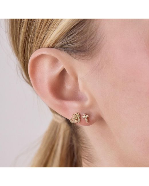 Maya Brenner Metallic Pavé Charm Stud