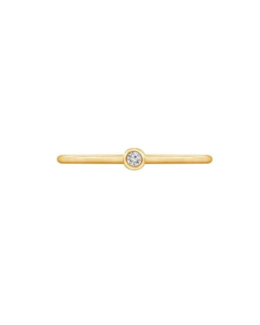 Diamonbliss Metallic Solo Bezel Solitaire Dainty Band Ring