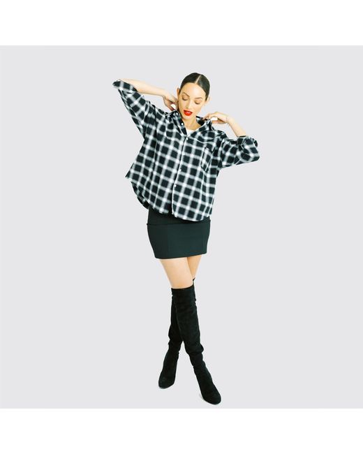 Zenzee Black Boxy Boyfriend Flannel