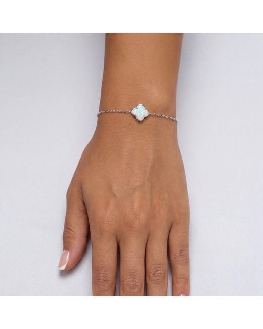 Latelita London Metallic Flower Clover Opal Bracelet