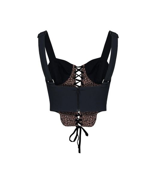 Pcfg Black Neutrals Free Heaven Leopard Corset Top