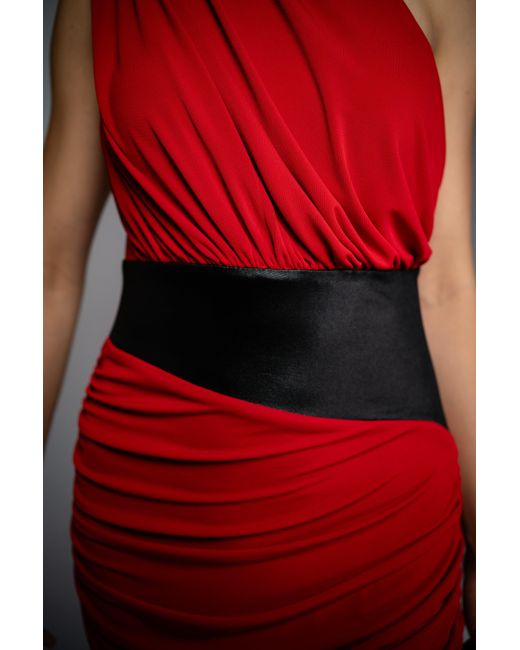 Monice London Red Riri Midi Dress