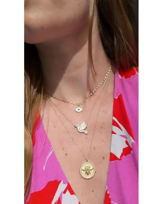 KAMARIA Blue Opal Dove Bird Necklace With Crystals Full Opal
