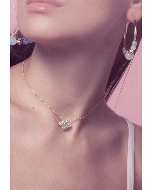 Lavani Jewels Metallic Aquamarine Polaris Pendant Necklace Plated