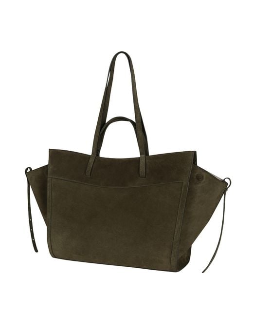 Saonara Brand Green Shopping Bag Suede