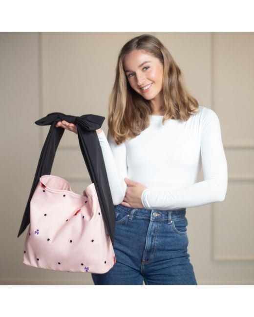 RainSisters Black Blossom Bow Tote Bag