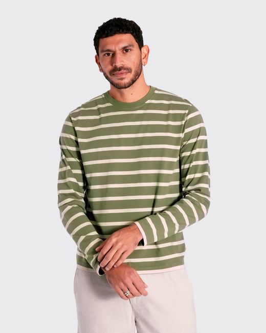 Far Afield Green Breton Stripe T-Shirt for men