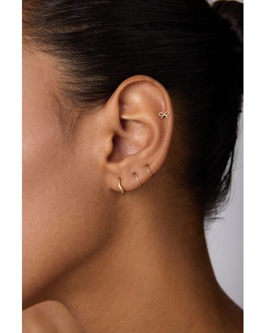 Vanhi Metallic 14K Recycled Solid Twisted Huggie Earrings