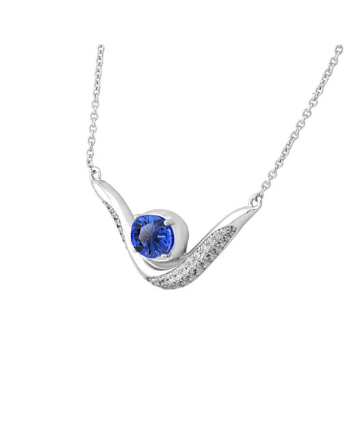 Arte Madrid Blue Sierra Sculpted Pavé Contour Necklace