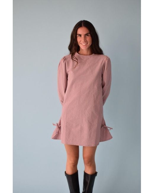 Mind Traveler Pink Elisa Burgundy Gingham Dress