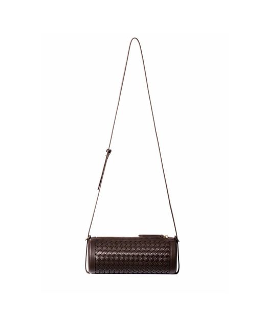Owlish Studio White Reef Woven Vegan Leather Cylinder Bag