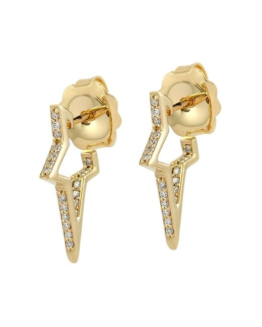 Artisan Metallic Diamond Star Motif Stud Earrings