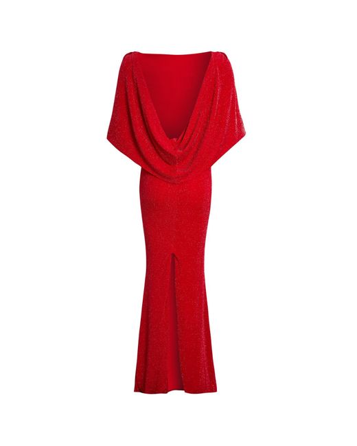 Sarvin Red Marilyn Cowl Back Gown