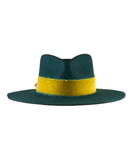 Shaded the Label Green Trebah Peacock Fedora Hat