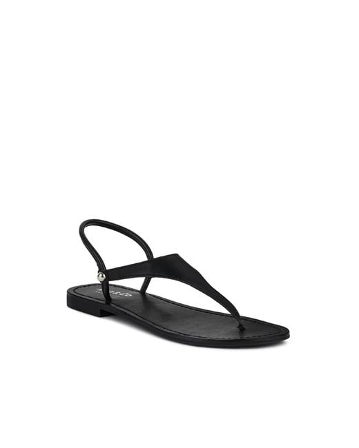 Rag & Co Black Madeline Flat Thong Sandals By Rag & Co