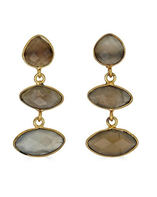 Loni Paul Jewelry Metallic Moonstone Marquis Dangle Earrings