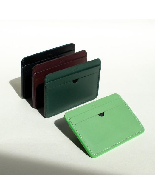 godi. Black Handmade Leather Cardholder for men