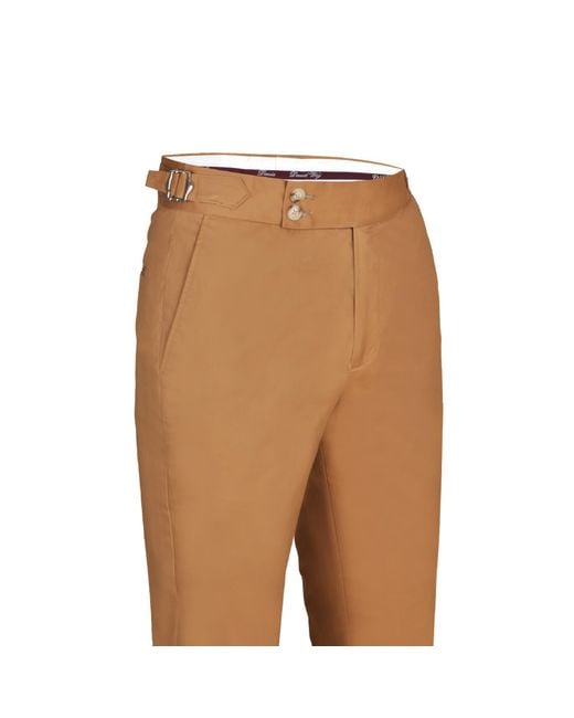 DAVID WEJ Brown Paco Gurkha Chinos Trouser for men