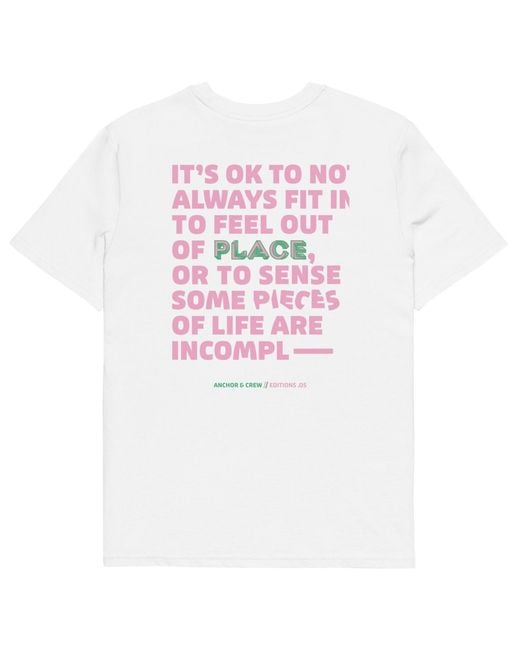 Anchor and Crew Pink Five It's Ok Editions Organic Cotton T-Shirt for men