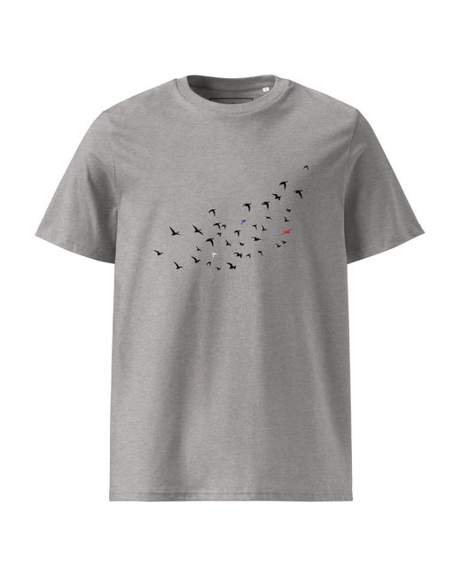 Anchor and Crew Gray Heather Birds Where's William Going? Organic Cotton T-Shirt