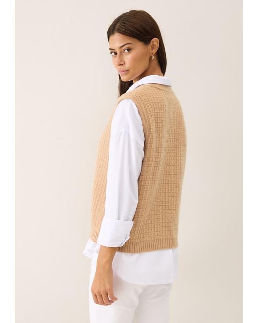 Loop Cashmere Natural Neutrals Textured Waistcoat