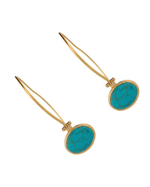 Ebru Jewelry Blue Gemstone & Dangle Earring