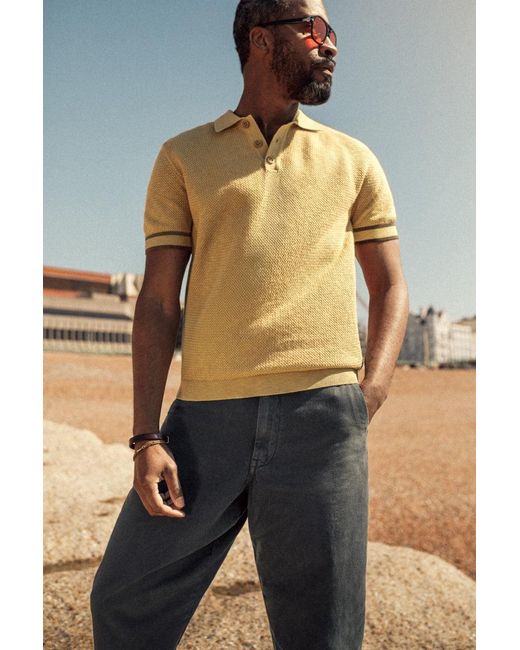 &SONS Trading Co Natural Neutrals Dempsey Knitted Polo Tan for men