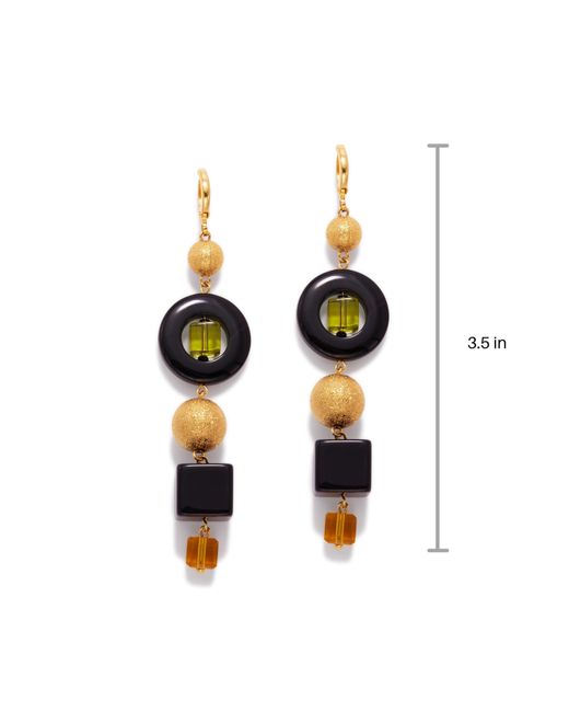 Jaredjamin Black Cubism Leverback Drop Earrings