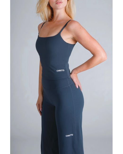 Cmmttd Blue Soft Form Strappy Mid Tank