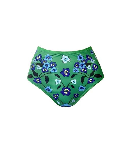 Jessie Zhao New York Green Tropical Escape Reversible Bikini Bottom