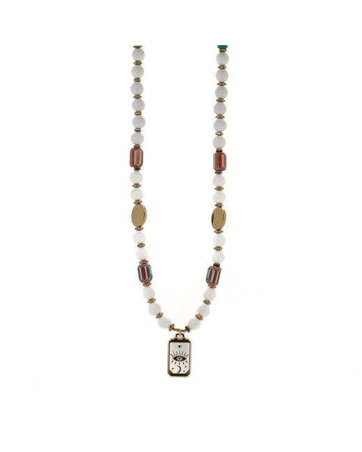 Ebru Jewelry Metallic Mystic Eye Tarot Jade Talisman Choker Necklace