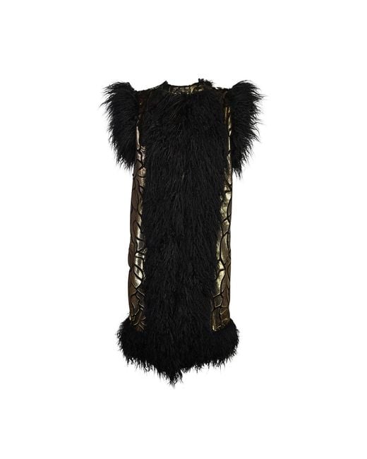 Jennafer Grace Black Zenobia Faux Fur Trim Vest