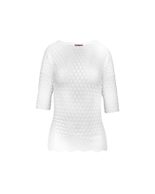 Oh!Zuza White Polka Dot Tee With Lace