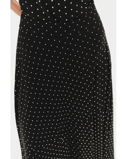 Exquise Black Stone Knit Midi Bobby Skirt –