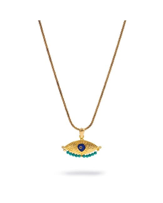Ebru Jewelry Metallic Spiritual Aura Evil Eye Necklace