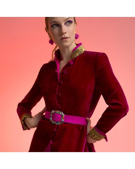 Beatrice von Tresckow Red Raspberry Regal Velvet Grace Jacket