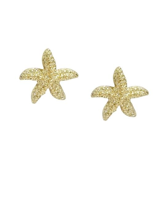 Maison De Gala Metallic Textured Starfish Stud Earrings